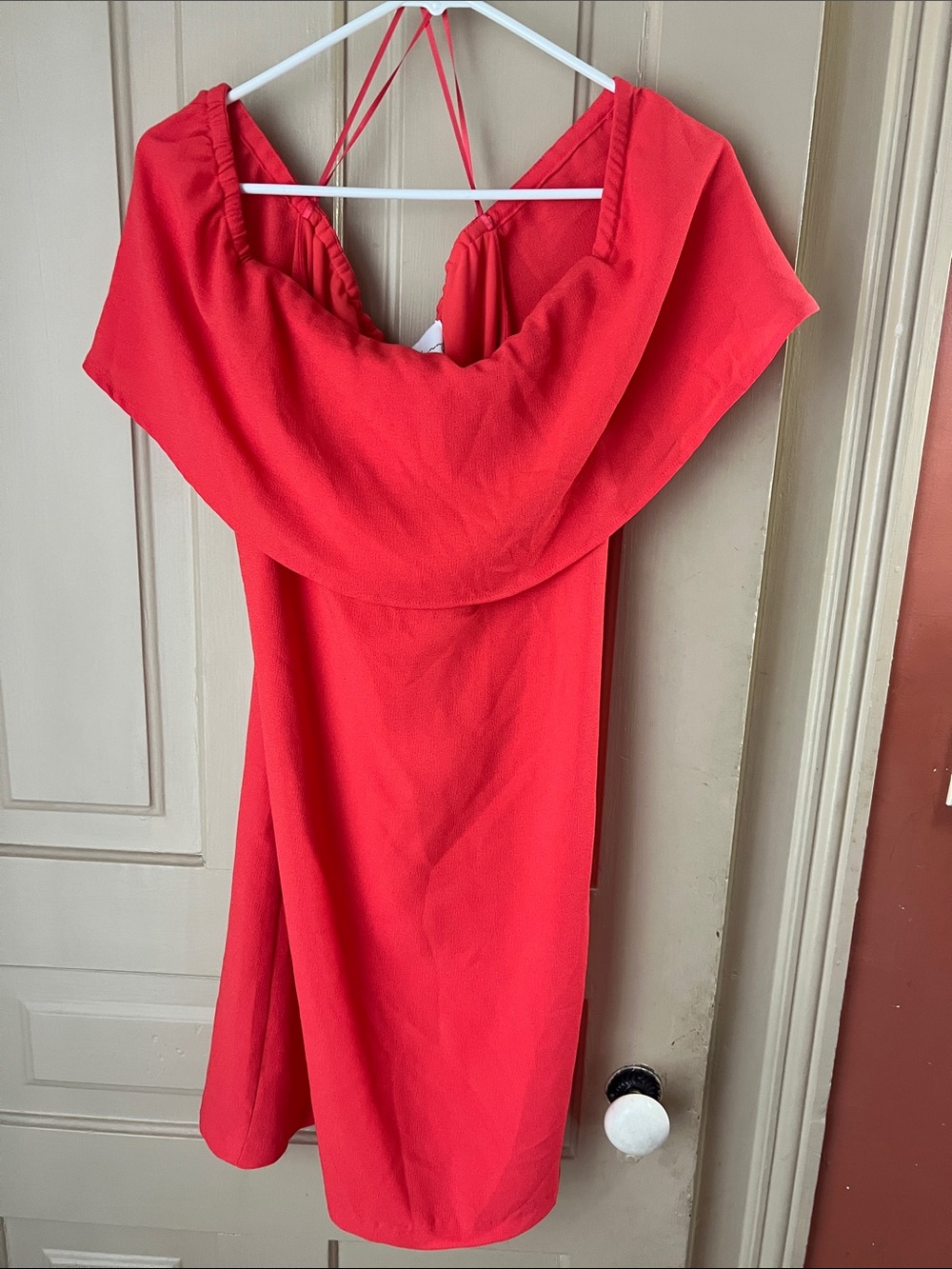 Charles Henry Bright coral Cocktail Dress